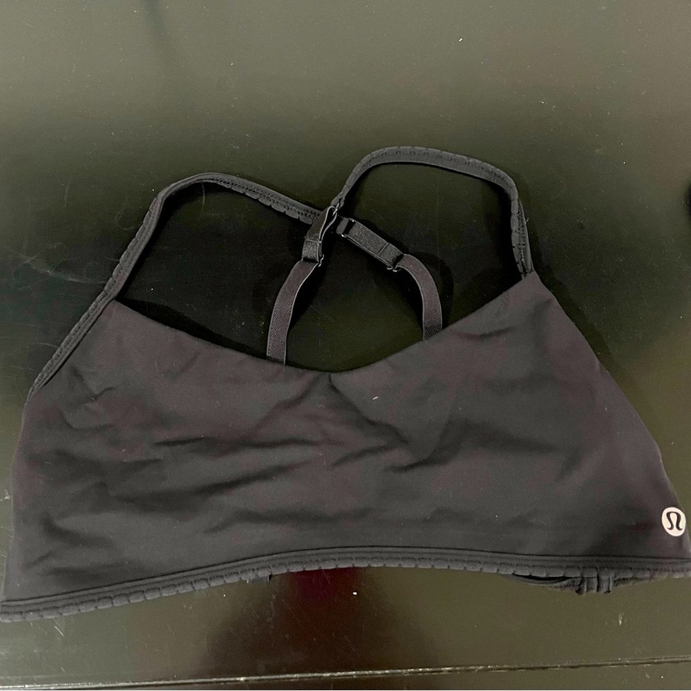 Lululemon black, sports bra, light support, fits 34c